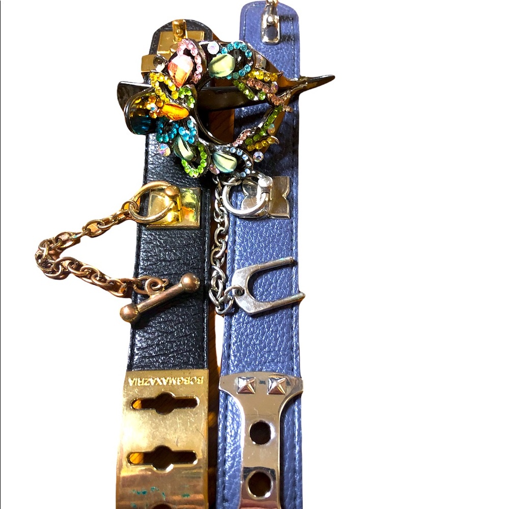 Bcbg leather bracelets/ Jeweled pendent